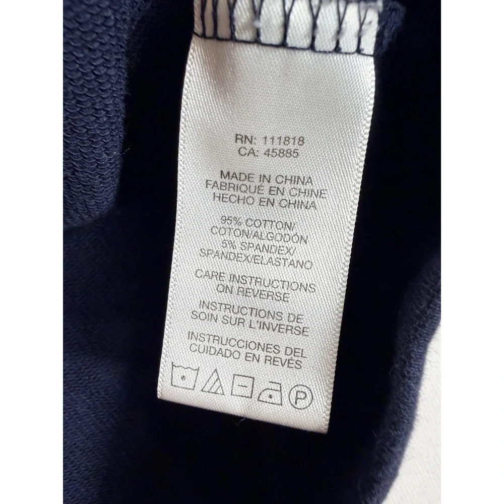 Michael Kors Pullover XL Navy Blue Snap Neck Utility Pocket Long Sleeve Top